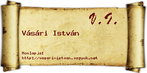 Vásári István névjegykártya